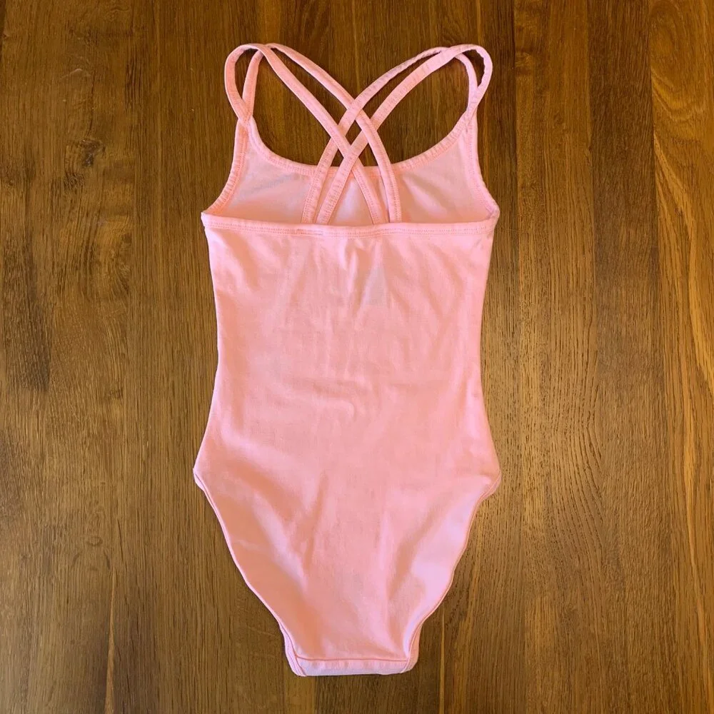 ACTIVE & CO Pink Dance Leotard Girls 4-6 4T NEW Cross Back Straps Ballet NWOT - Picture 2 of 6